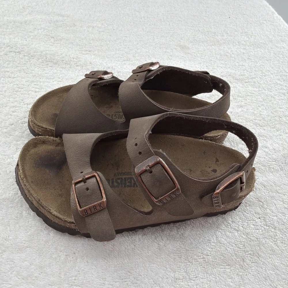 Birkenstock Roma Kids Sandal Mocha Brown Birkoflor Sz 25- US 6.5-7 Made Germany